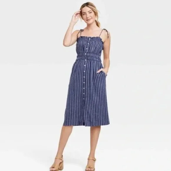 Universal Thread Linen Blend Dress - Picture 1 of 7